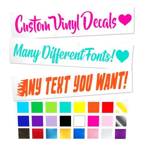 Eggleston Design Co Custom Personalized Text Font Name Decal Sticker for Tumbler Cups, Laptop, Phones, and Vehicles (Glitter Colors Available)