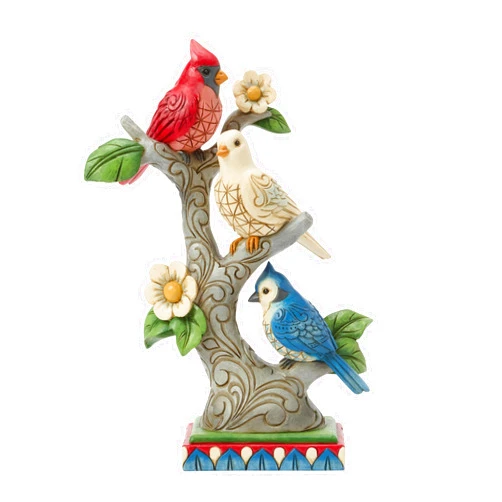 Enesco Jim Shore Heartwood Creek Patriotic Birds in a Tree Figurine, 7.87 Inch, Multicolor