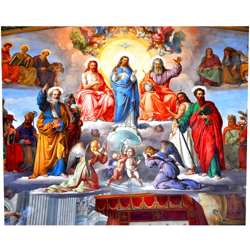 Autom co Catholic print picture - THE HOLY TRINITY SH - 8 inch x 10 inch ready to be framed