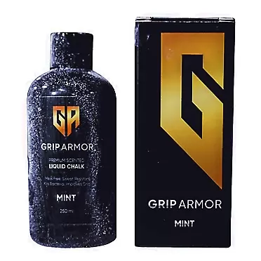 Grip Armor - Scented Premium Liquid Chalk - Gym Chalk for Weightlifting, Rock Climbing, Cross fit, Gymnastics Chalk - Replace Lifting Straps with Liquid Gym Chalk - Clip for Water Bottles 250ml Mint