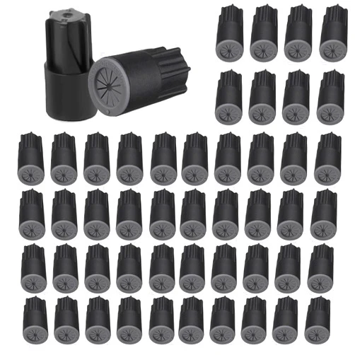 Vadaxx 50PCS Waterproof Wire Electrical Connectors, Outdoor Seal Electrical Twist Nuts Caps Cable Terminal Connector for Landscape Light, Irrigation Valves, Wet Location Installation, 22AWG-14AWG, Black