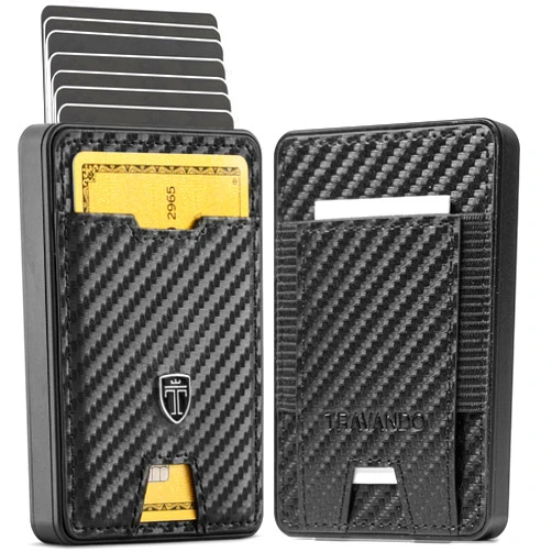 TRAVANDO Swype Slim Wallet for Men Metal RFID Blocking Mens Wallet Card Case