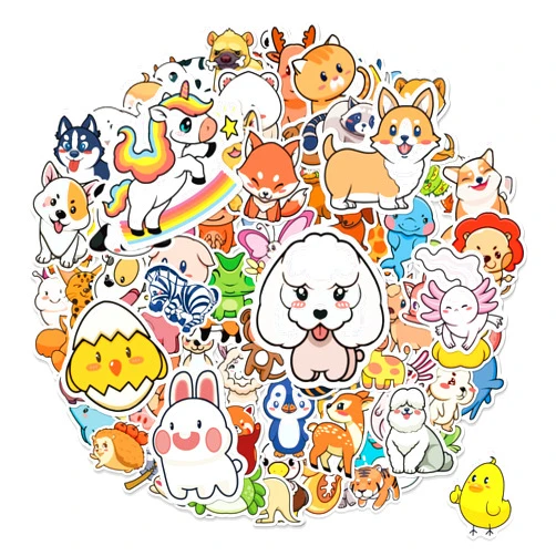 Kolmi 100PC Cute Animal Stickers for Kids, Animal Water Bottle Stickers Large Stickers for Kids Waterproof Dishwasher Safe Stickers Packs Vinyl Assorted Sticker Bulk for Girls, Boys, Teens