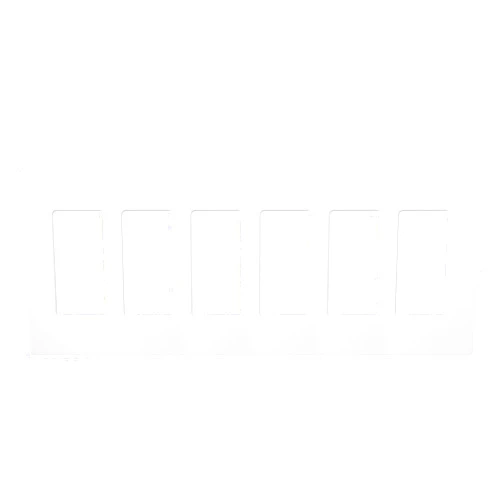 Lutron Claro Light Switch Cover Plate, 6 Gang Wallplate, for Decorator Light Switches, Rocker Light Switch Cover, Outlet Cover, Screwless Switch Plate Cover, Gloss, CW-6-WH, White