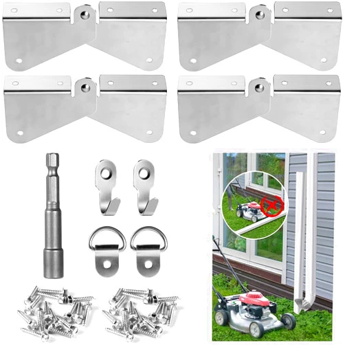 Lipshome 2-Piece Set of 4 Gutter Extension Hinge, Includes Water Pipe retaining Hook, downspout Extension flip Hinge, Universal Size, Easily installs on Any Size Rectangular or Square downspout