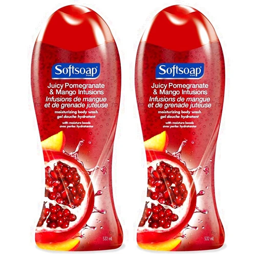 Softsoap Body Wash, Juicy Pomegranate and Mango Infusions 18 fl oz(pack of 2)
