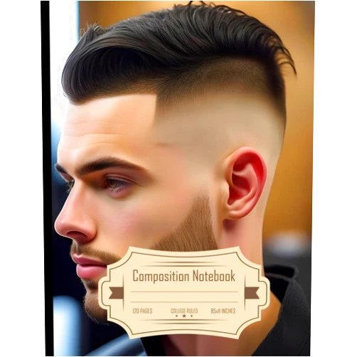 Kendra Hudson Composition Notebook College Ruled: Real Looking Man in Barbershop with Sharp Lineup, Fade Haircut, Size 8.5x11 Inches, 120 Pages