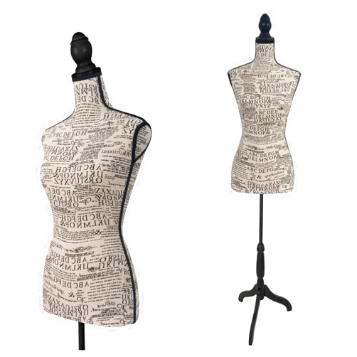 EaseHome Dress Form Female Mannequin Torso with Tripod Stand,Adjustable Height Clothing Foam Form,Manikin Stand for Dressmakers Dress Jewelry Display, Flaxen Letter, Brown