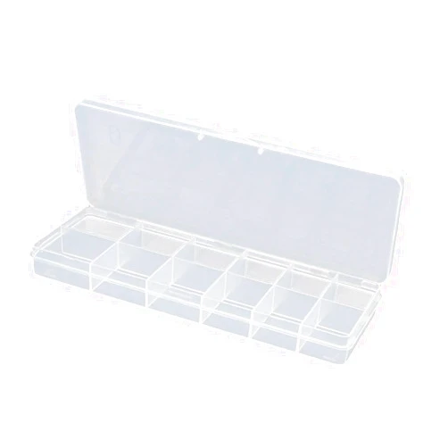 Easnea Modern Nail Tip Box Organizer Storage Box with 12 Number Spaces Clear Plastic Grid Box for False Nail Tips Art Crafts Fingernail Glitters
