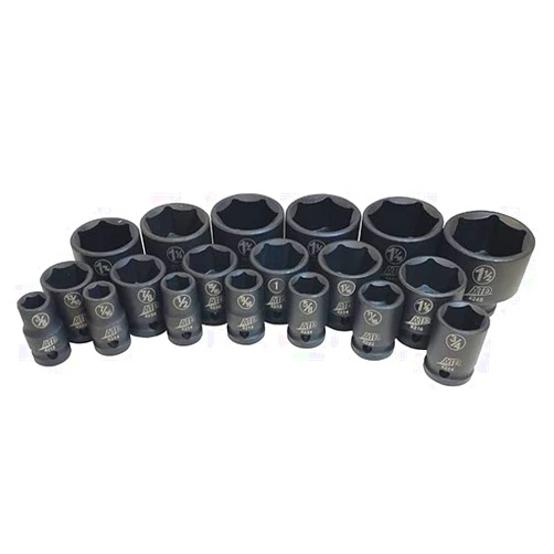 ATD Tools Inc ATD Tools ATD-44219 0.5 in. Drive 6 Point SAE Standard Impact Socket Set 19 Piece