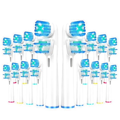 LDHUT 16 Pcs Double Heads Replacement Toothbrush Heads Compatible with Oral B Braun,Electric Toothbrush Heads Refill for Pro 500/1000/1500/3000/7000/8000/9600
