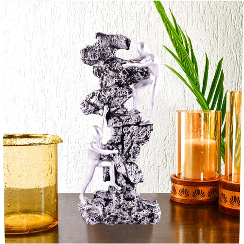 Generic CcreativetalesMen Climb on Wall Showpiece for Home Decor Showpiece, Atlas Sculpture for Office Table Décor Multicolour - 10