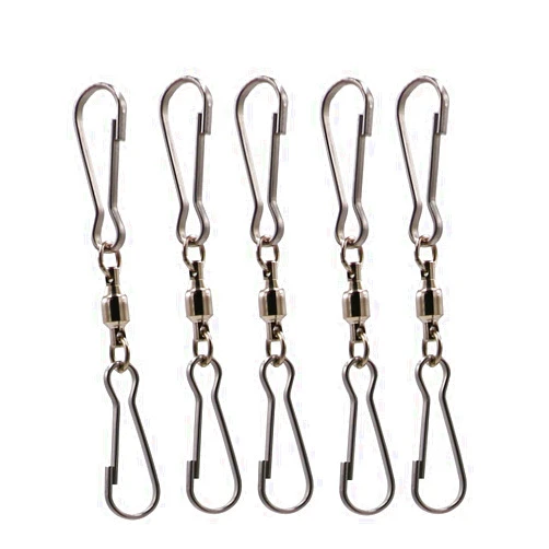 LGEGE Accessories for Wind Spinner, 5 PCS Smooth Spinning Dual Clip Swivels Wind Spinner Hangers Spiral Tails Twisters Wind Socks, for Spinning Windsocks, Kites, Flower Pots, Bird Feeders, Flags