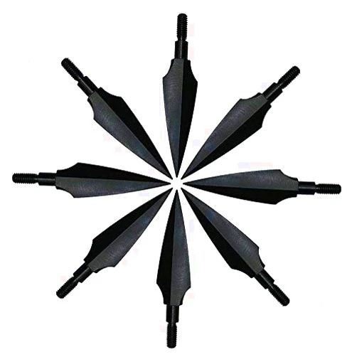 Huntingdoor Traditional Broadheads 12Pcs Hunting Arrow Heads Screw-in Solid Metal Archery Arrow Tips Medieval Arrowhead Old School for Hunting and Target