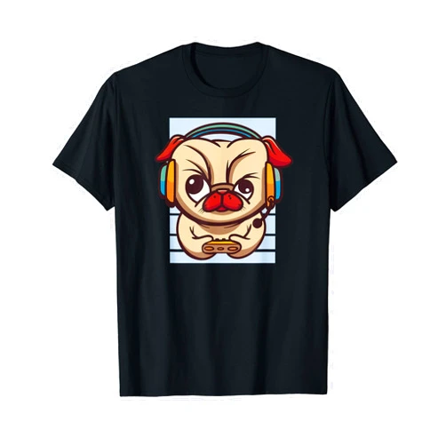 Gamer Zocker, Gaming Geschenke, lustige Sprüche Dolliger Gaming Pug Video Game Computer Video Game PC T-Shirt