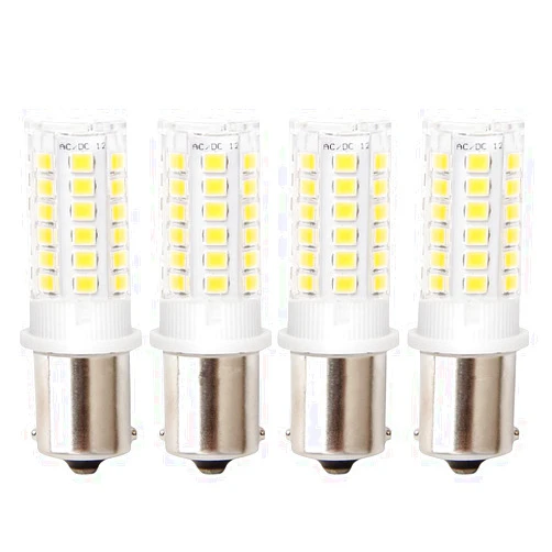 HRYSPN 4PCS BA15S LED bulb p21w 12v 24v 5W Warm White 3000K, Bayonet Single Contact Base for RV Camper Trailer Boat Trunk Interior Lights
