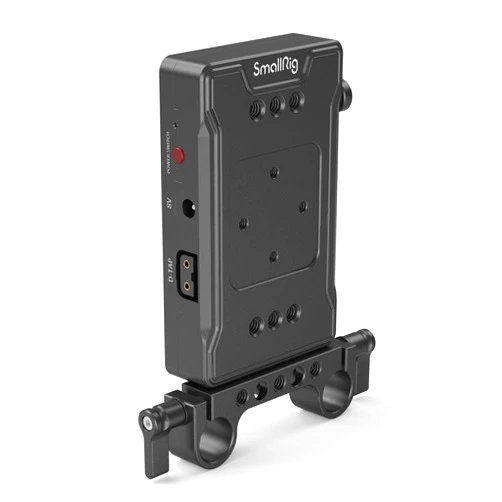 SmallRig V-Mount Battery Adapter Plate, V-Lock Battery Plate with Dual D-TAP and DC Ports, 15 mm Rod Clamp and 1/4