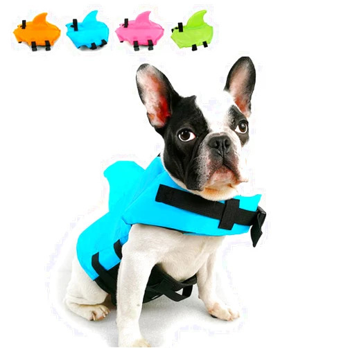SNIK-S Dog Life Jacket- Preserver with Adjustable Belt, Pet Swimming Shark Jacket for Short Nose Dog,Upgrade Version (Pug,Bulldog,Poodle,Bull Terrier) (S, Blue)