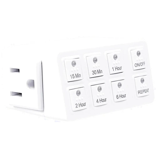 BN-LINK Indoor Countdown Timer with Repeat Function, Heavy Duty Accurate Compact Size for Charger Vacation Security, 3-Prong Grounded Outlet, 15A/1875W ½ HP ETL Listed
