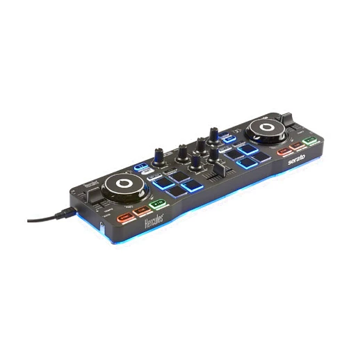 Hercules DJ Starter Kit | Starlight USB DJ Controller with Serato DJ Lite Software, 15-Watt Monitor Speakers, and Sound-Isolating Headphones