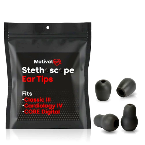 MotivatEM Stethoscope Replacement Ear Tips, Ear Pieces - Compatible with Littmann Stethoscope Classic 3, Cardiology 3 & Cardiology 4, Classic III, Cardiology III & IV