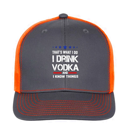 Generic That's What I Do I Drink Vodka and I Know Things Hiking Hats for Womens Unisex Plain Trucker Caps