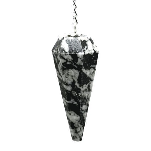 Amazing Gemstone Black and White Tourmaline Crystal Pendulum for Divination - Dowsing Pendulum Necklace with Chain and Crystal Ball for Reiki Healing and Crystal Grid Meditation