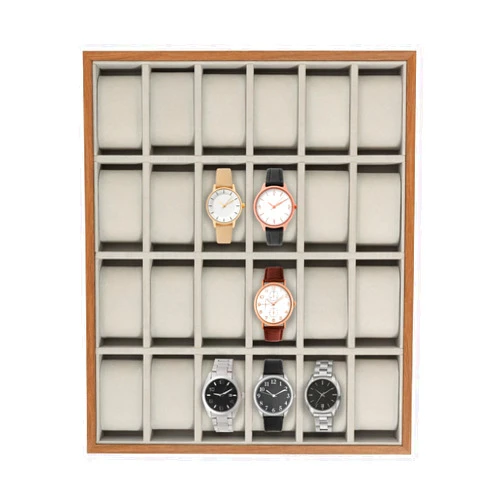 LUGBING 24 Slots Watch Box, Watch Display Storage Case Organizer for Men, Soft Flannelette Lining, Ideal Gift