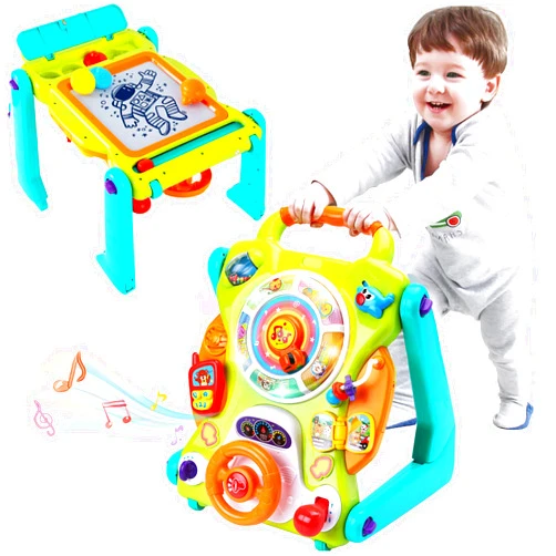 iPlay, iLearn 3 in 1 Baby Walker Sit to Stand Toys, Kids Activity Center, Toddlers Musical Fun Table, Lights and Sounds, Learning, Birthday Gift for 9, 12, 18 Months, 1, 2 Year Old, Infant, Boy, Girl