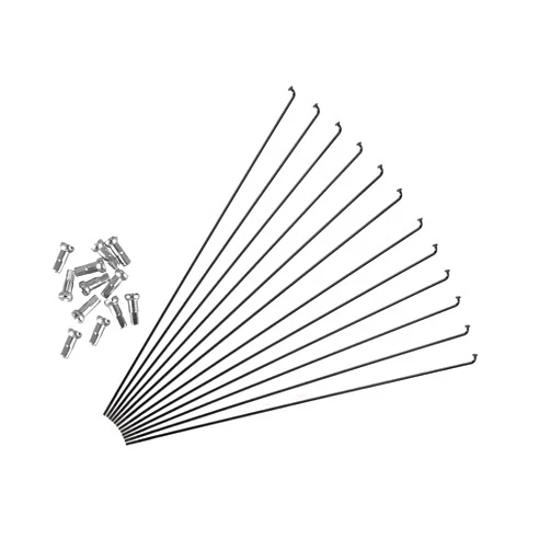 ZYAMY 12pcs 290mm/11.4inch 14G J Bend Bicycle 304 Stainless Steel Spokes with 12mm Nipples Cycle Spokes
