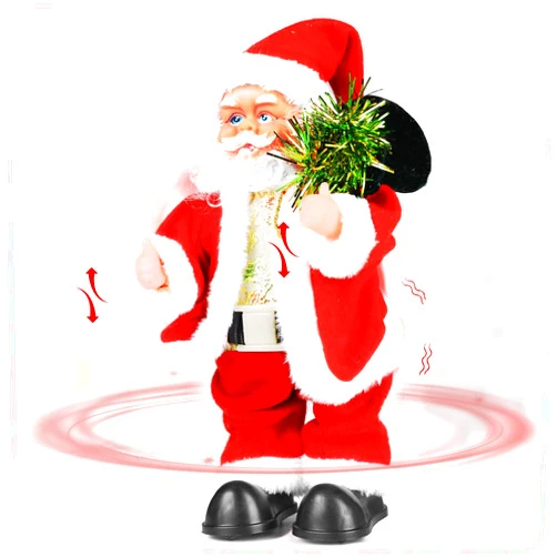 SdeNow Twerking Santa Claus,Booty Shaking Walking Circle Santa Claus Singing and Dancing Christmas Toys Xmas Electric Dolls for Kids-English Song
