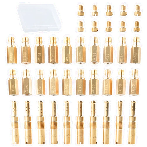 LEONTOOL 40PCS Carburetor Main Jet Slow Pilot Jet Kit, Include 30PCS Main Jet and 10PCS Slow Pilot Jet for PWK CVK OKO PE Crab, Replace #SCL-2018090002-ZH-T-01/02 SCL-2018090001/03-ZH-T-01