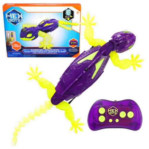 HEX Bots Glow-in-the-Dark Gecko with Official Wall Climber Technology, Rechargeable Remote Control Robot Kids Toys, Prank Toys for Boys & Girls Ages 4 & Up