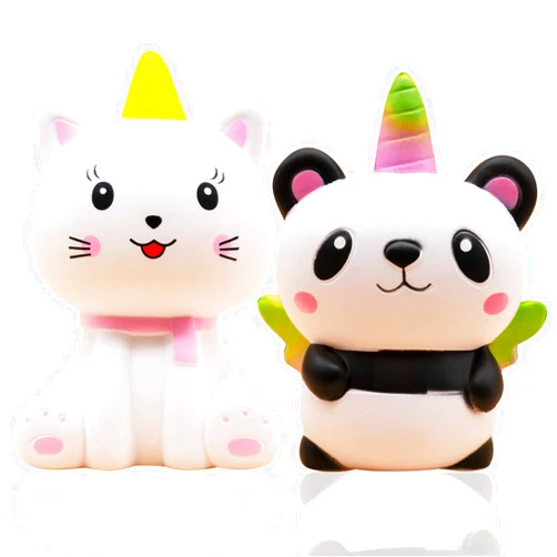 CREFUN Squeeze Toys Cat Panda Unicorn Pack – Crefun 2R-SD0J-29MS Jumbo Slow Rising Cute Squishy Animals Gifts for Kid Stress Relief Toys Including 2Pcs Caticorn Pandacorn Squishies,5.5 Inch,Super Soft