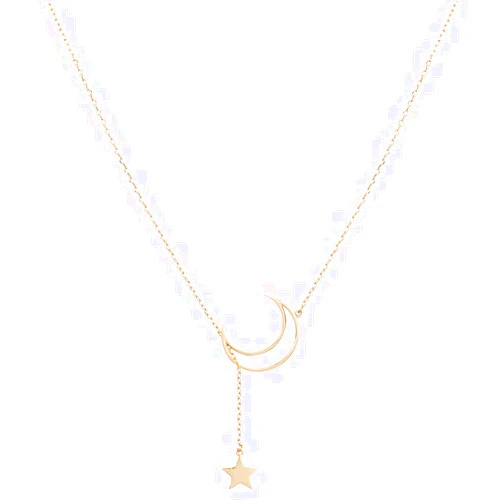 MXXGMYJ Crescent Moon and Star Pendant Necklace for Women Teen Girls Birthday Gifts