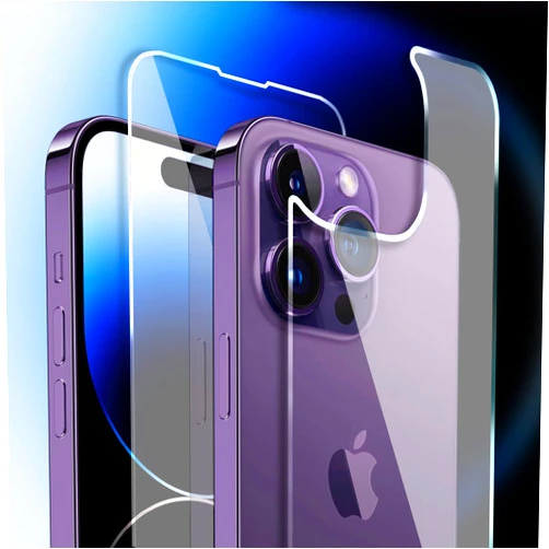 Shacoryze for iPhone 14 Pro Front and Back Screen Protector, Tempered Front and Rear Temper Glass Protector for 14 Pro (6.1 inch)