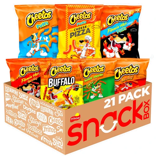 Cheetos Cheese Flavored Snacks Variety Pack of Chips (Pack of 21)