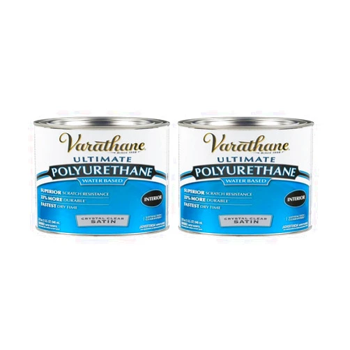 Varathane 200241H-2PK Water-Based Ultimate Polyurethane, Quart, Satin, 2 Pack
