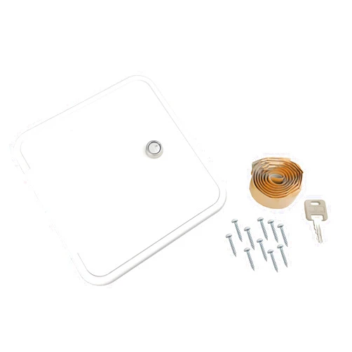 Thetford|B&B Molders RV Replacement Parts and Accessories RV Camper Flush Mount Gas Fuel Hatch and Key Polar White PN 94305