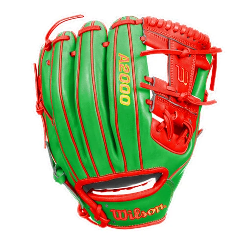 Wilson A2000 1786 11.5 inches Infield Baseball Glove Right Hand Thrower (Green/Red/Mexico Flag)