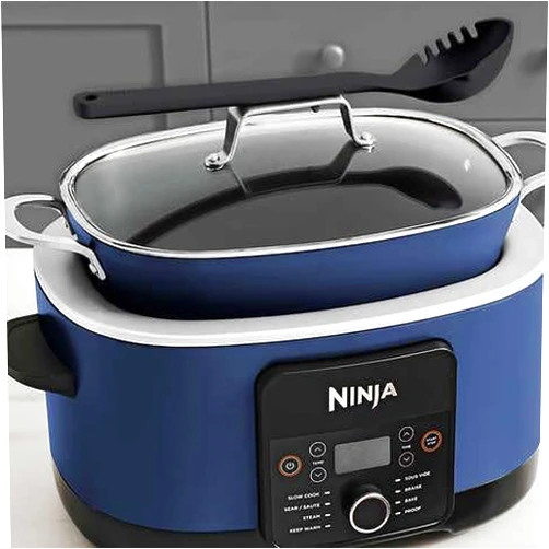 Ninja Foodi PossibleCooker PRO 8.5 Quart Multi-Cooker, with 8-in-1 Slow Cooker, Dutch Oven, Steamer & More, Glass Lid & Integrated Spoon, Nonstick, Oven Safe Pot to 500°F, Navy (Blue)