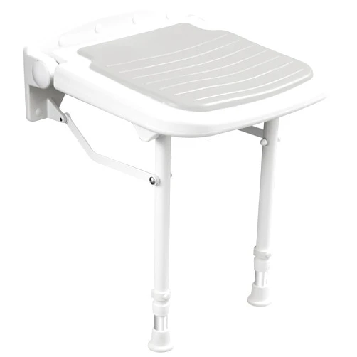 Caredear Wall Mounted Folding Shower Seat,Support 550lbs,Adjustable Height Fold Down Shower Seat Wall Mounted,Folding Shower Bench Wall Mounted for Elderly, Adults, Pregnants, Seniors,Disabled