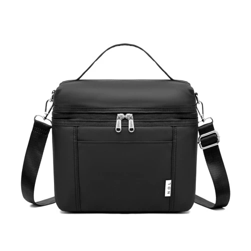 NOL Natural Organic Lifestyle Reusable Lunch Bags for Adults Lightweight Waterproof Lunch Box with Removable Adjustable Strap Insulated Leakproof Cooler Lunch Bag for Work Black Medium Size