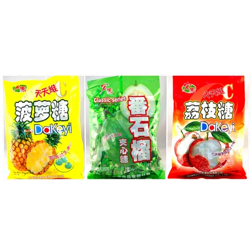 Hongyuan Hong Yuan Pineapple Guava Lychee Candy 3 Pack Bundle 12.3 oz Dakeyi