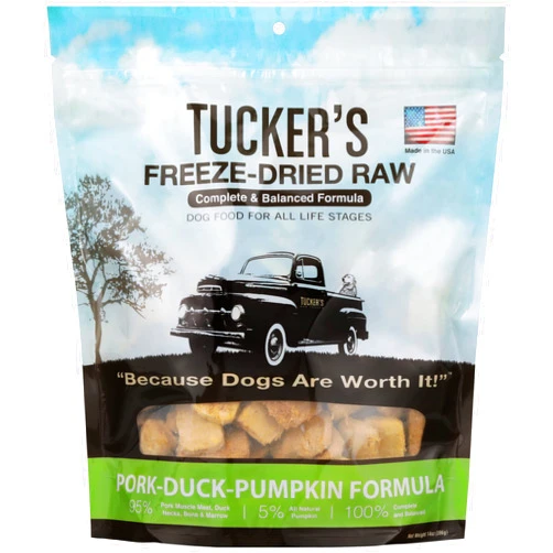 Tucker's Raw Frozen Freeze Dried Raw Dog Food, Pork, Duck & Pumpkin Formula 14oz