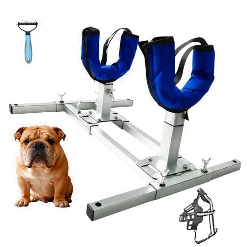 GSLDSBZC Dog Breeding Stand, Stainless Steel Adjustable Stand for Dogs. Professional Grooming & Whelping Table, Veterinary-Grade Fixed Bracket for Medium to Large Dogs (5.9-13.8 IN Height) (Trumpet)