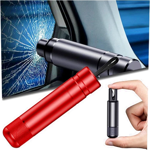 CREEV The Original SafeHammer - Car Safety Hammer - The Safety Tool That Every Driver Should Carry in Their Vehicle - Car Window Breaker (Color : Red)