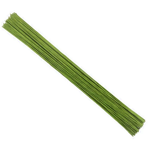 Ronnorr 50 Pieces 18 Gauge Green Paper Covered Floral Wire Stems for DIY Crafts, Artificial Flower Arrangements 16 inch Floral Wire