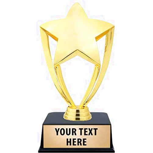 Crown Awards Gold Star Trophies with Custom Engraving, 6