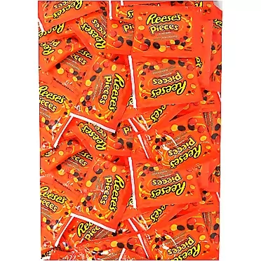 HERSHEY'S Reese's Pieces Bulk, Peanut Butter Candy in Crunchy Shell, Snack Size Mini Packets, Pack of 5 Pounds